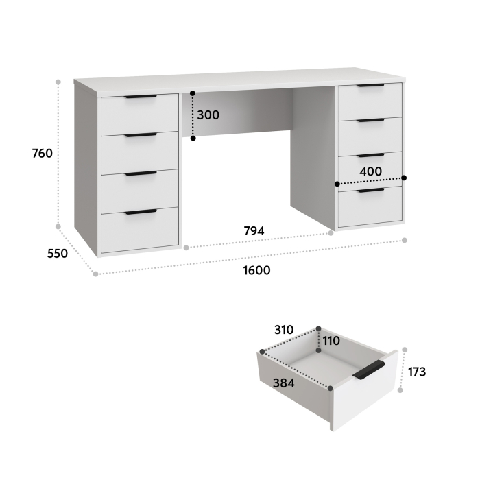 Прямые, Стол письменный С-403