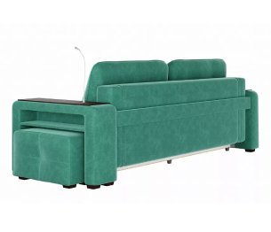 Диван-кровать прямой Smart 4 пуф справа Велюр