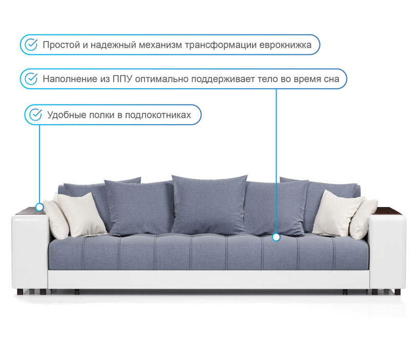 Диваны еврокнижки, Диван-кровать Дубай еврокнижка,велюр+экокожа