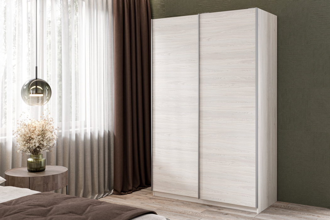 Шкафы-купе 2-х дверные, Шкаф-купе Smart 1222 2х дверный (фасады ЛДСП) профиль серебро