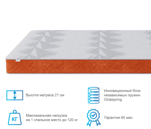 Матрас Корсика-Зодиак в чехле Warmer в скрутке 900х2000