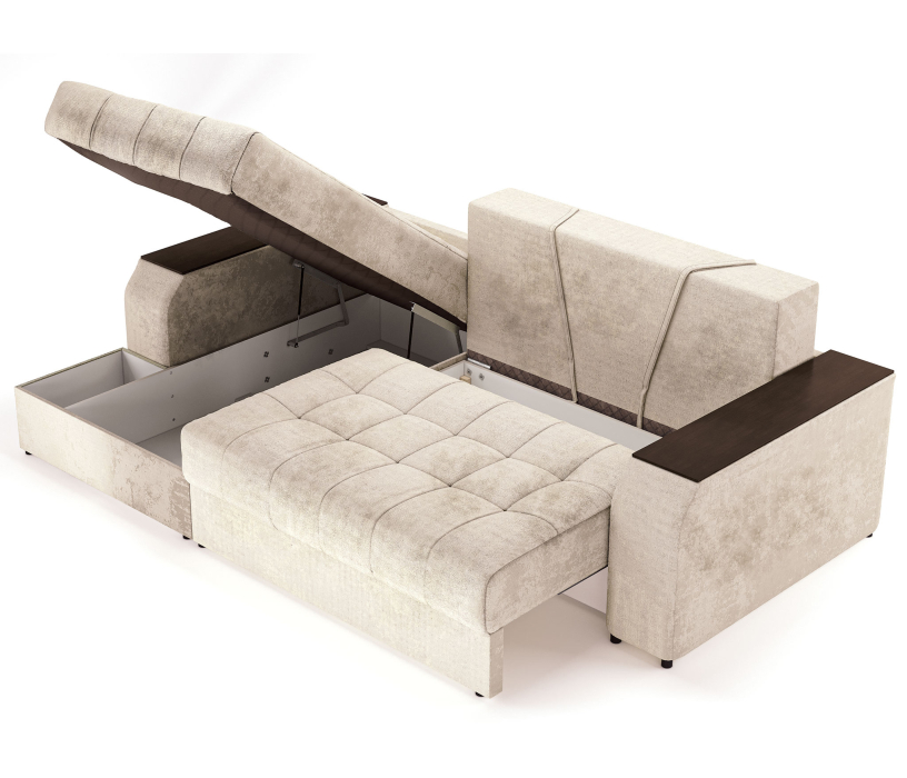 Диваны угловые в гостиную, Угловой диван-кровать Лас-Вегас левый, шенилл