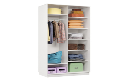 Шкаф-купе Премьер 04 (01РБ;01РБ) фасады ромб белый/двухдверный/Профиль чёрный муар