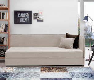 Кровать тахта угловая Гамма с подъемным механизмом, микровелюр