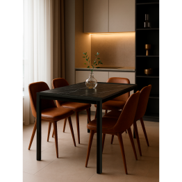 Стол деревянный Центавр 120 (160) х 70 (черный матовый)