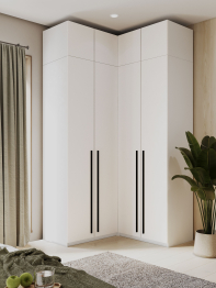 Угловой шкаф для одежды с антреслью и ящиками София 2600х1300х520мм