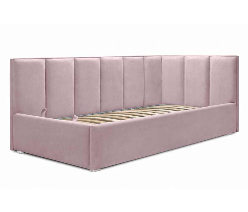 Мягкая кровать, Кровать с мягким изголовьем угловая Лайф 900, велюр