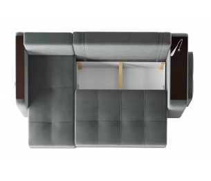 Диван-кровать угловой Smart 4 пуф справа Велюр