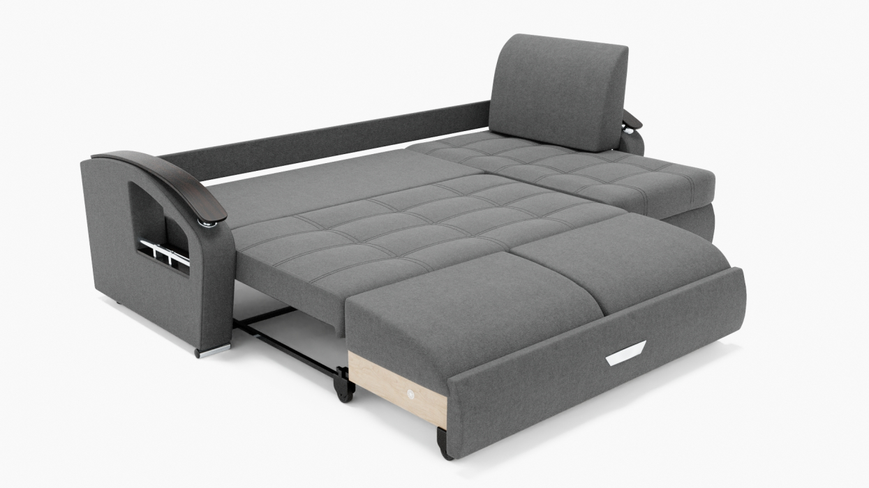 Диваны угловые в гостиную, Угловой диван Дубай-1 с оттоманкой ППУ, велюр