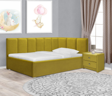 Мягкая кровать, Кровать с мягким изголовьем угловая Лайф 900, велюр