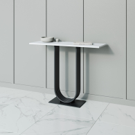 Журнальные столики, Стол консольный с металлическим подстольем ARFEO (Черный) 80*35*100