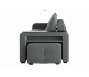 Диван-кровать прямой Smart 4 пуф справа Велюр