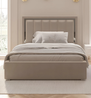 Мягкая кровать, Кровать Валенсия с подъемным механизмом 140х200 см велюр, серебро