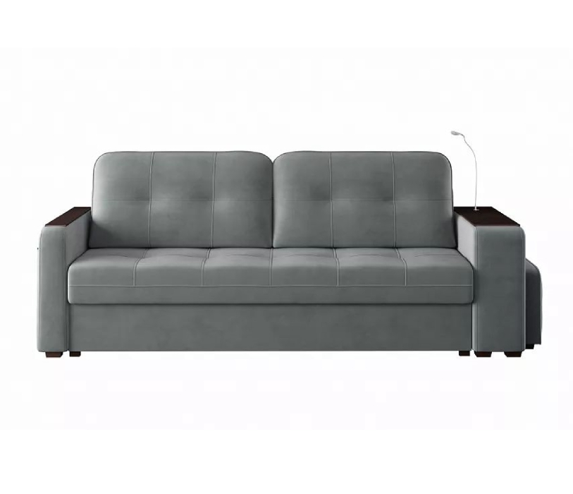 Диваны с ящиком для белья, Диван-кровать прямой Smart 4 пуф справа Велюр