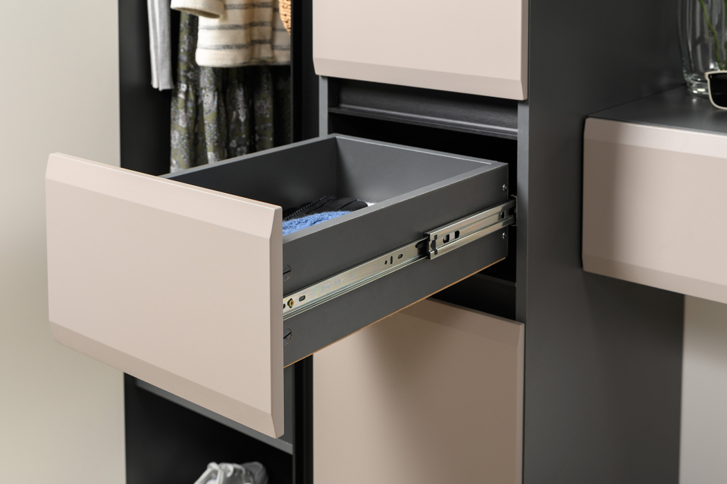 Для одежды, Шкаф комбинированный Сидней 13.18, антрацит, веллюто капучино