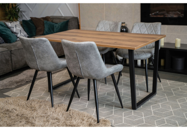 Стол деревянный Лота Лофт 120 25 мм (черный матовый)