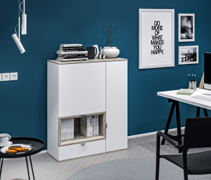 Комод NAGOS СБ-3033 Белый Бриллиант,Дуб Риббек/Белый Бриллиант