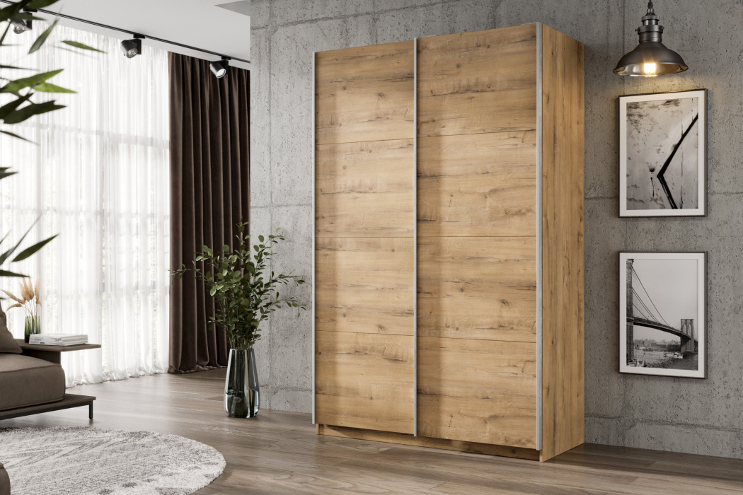 Шкафы-купе 2-х дверные, Шкаф-купе Smart 1422 2х дверный (фасады ЛДСП) профиль серебро