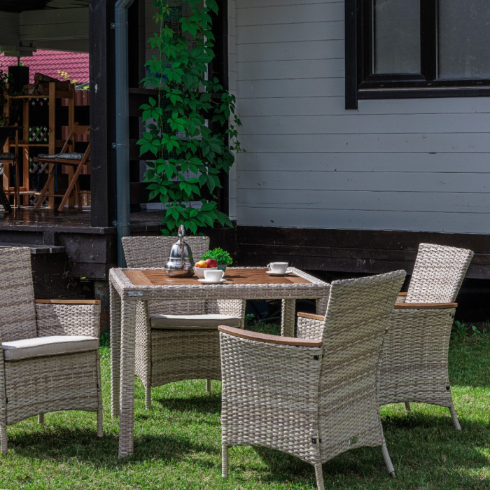 Комплекты мебели, Обеденный комплект AMELIA бежевого цвета на 4 персоны