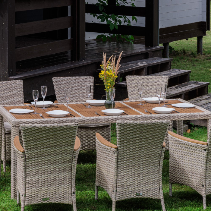 Комплекты мебели, Обеденный комплект AMELIA бежевого цвета на 8 персон