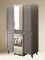 Шкафы распашные, Шкаф в спальню 3х дверный Валенсия (серебро)