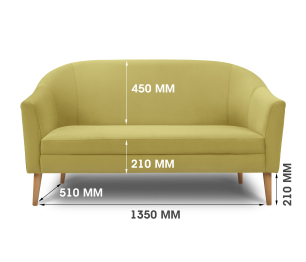 Диван прямой нераскладной Арти, микровелюр