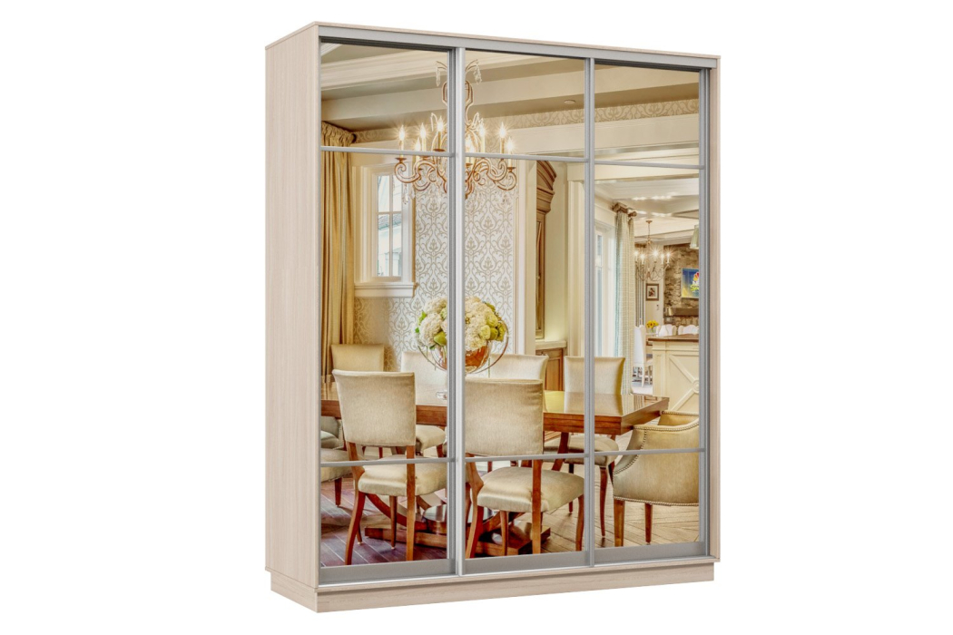 Шкафы-купе 3-х дверные, Шкаф-купе Премьер Лайт 24 (11;11;11) трехдверный