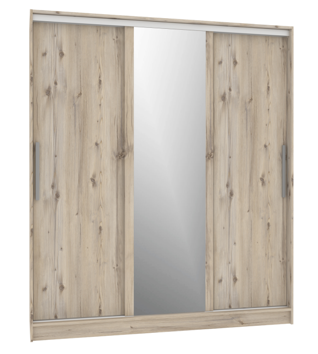 Шкафы-купе 3-х дверные, Шкаф-купе 3-дв  Strike 1800 зеркало/лдсп  (в2105*ш1800*г595)