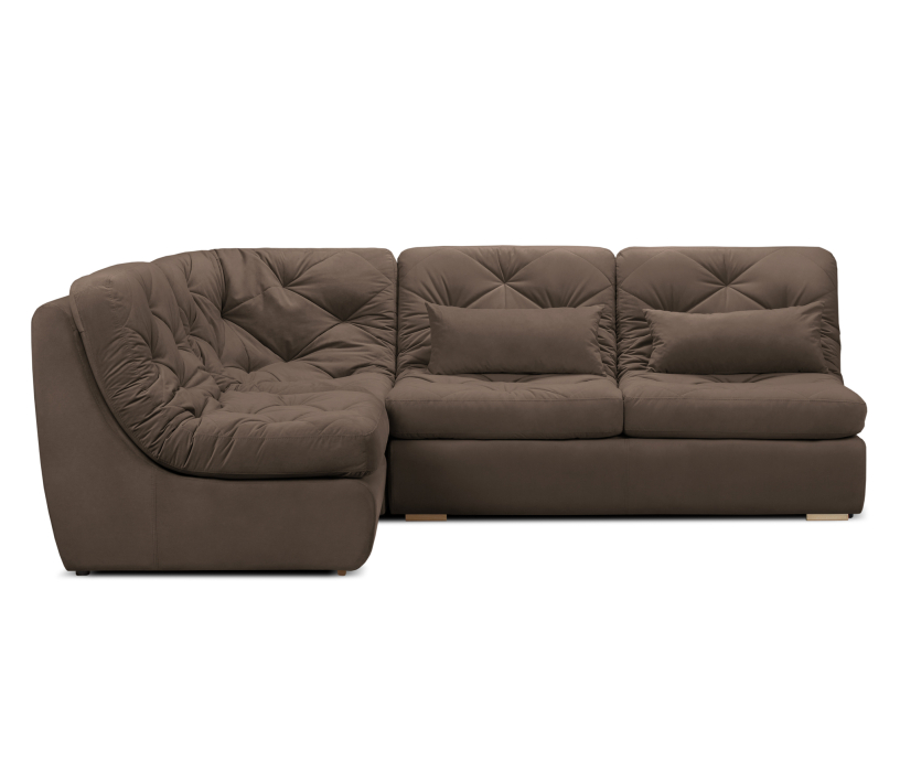 Диваны угловые в гостиную, Диван угловой модульный Борнео со спальным местом, велюр