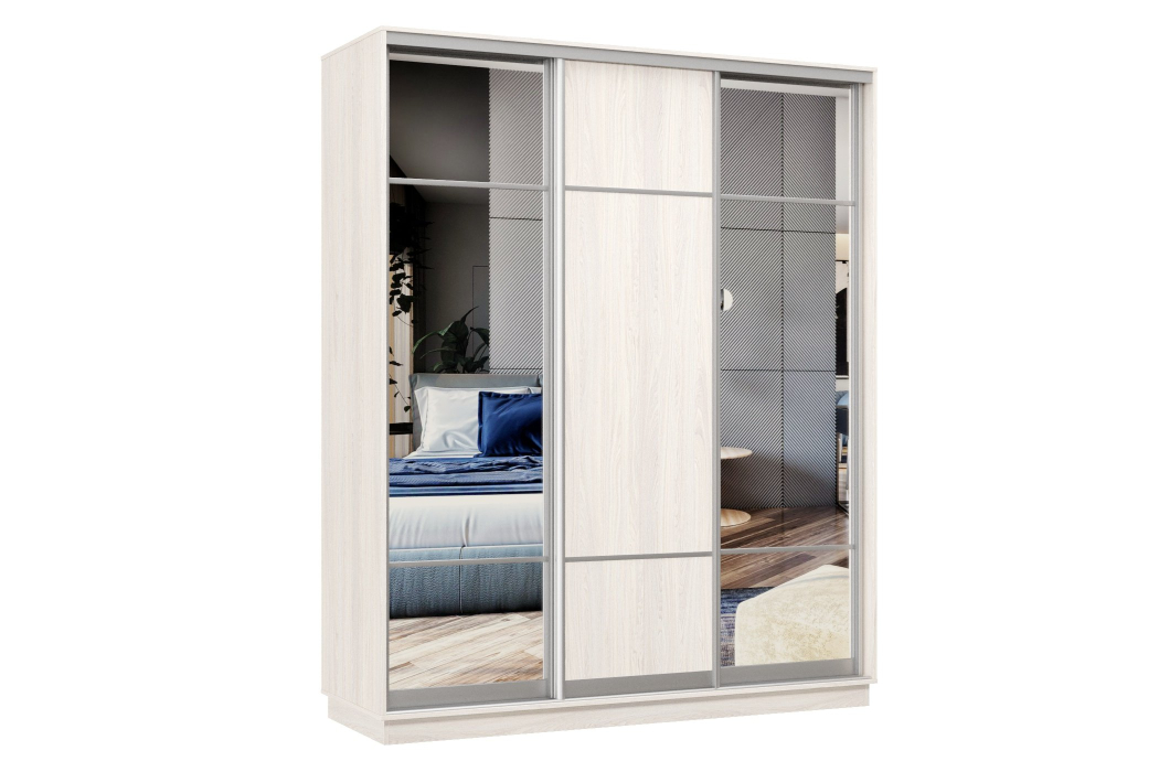 Шкафы-купе 3-х дверные, Шкаф-купе Премьер Лайт 24 (11;08;11) трехдверный