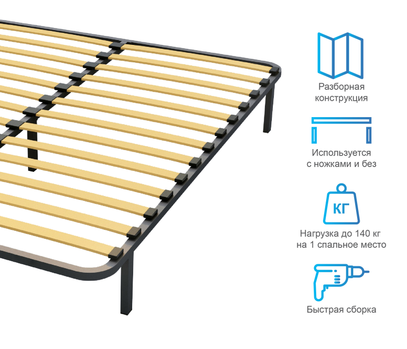 Ортопедические основания, Ортопедическое основание 140х190 см