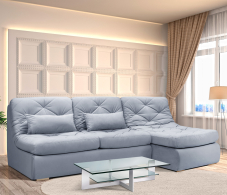 Диваны угловые в гостиную, Модульный угловой диван Борнео с оттоманкой со спальным местом, велюр