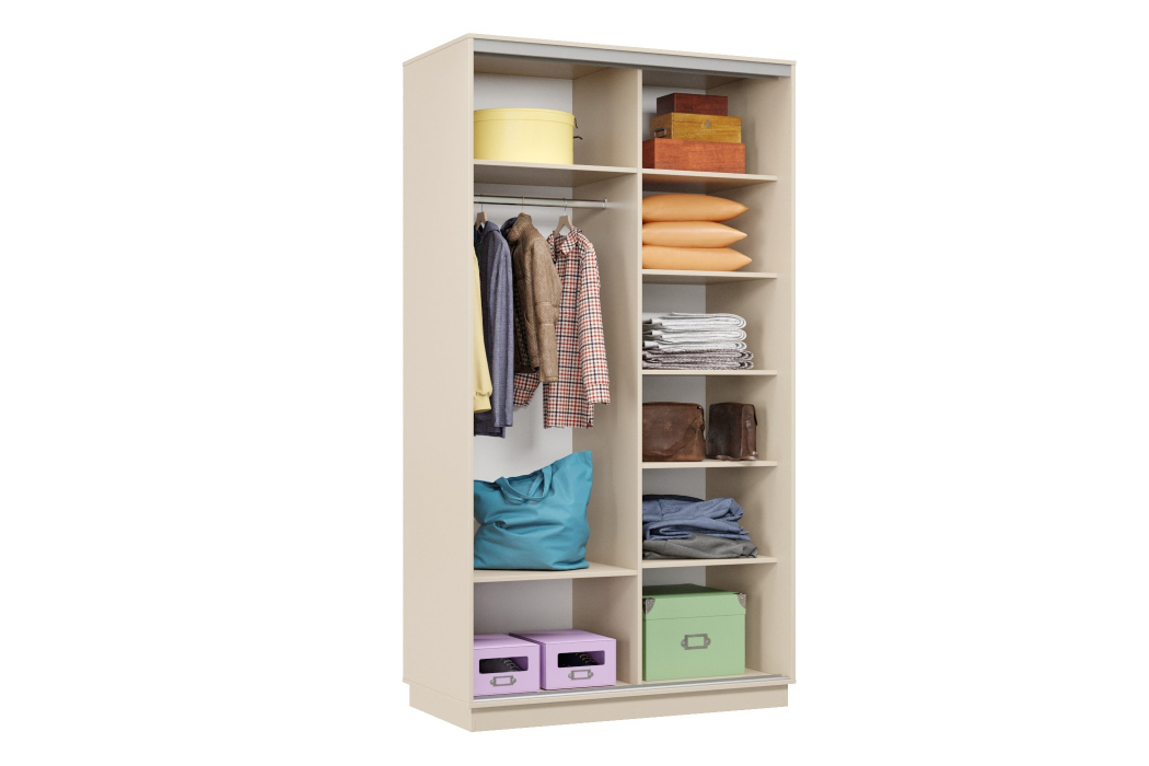 Шкафы-купе 2-х дверные, Шкаф-купе Премьер Лайт МИНИ 04 (05;05) двухдверный