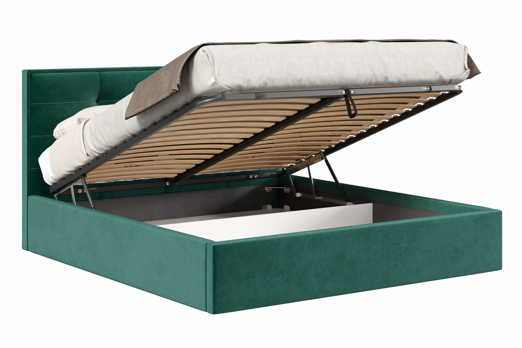 Мягкая кровать, Кровать Римини 1800 с подъёмным механизмом, велюр