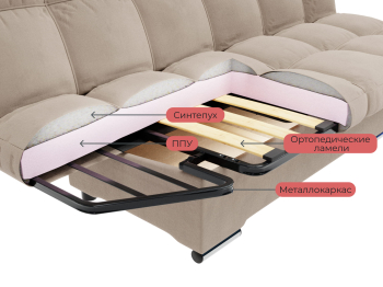 Прямой диван Клик-Кляк,велюр