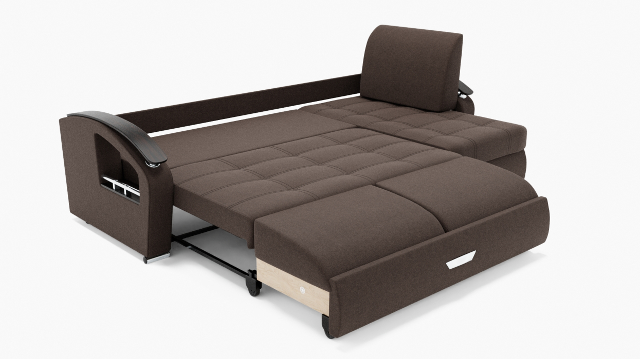 Диваны угловые в гостиную, Угловой диван Дубай-1 с оттоманкой ППУ, велюр