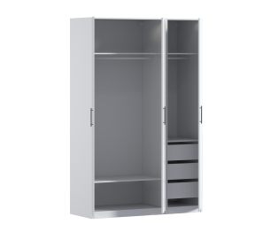 Шкаф трехдверный Макс 1500 мм, вариант №4 (ЛДСП)