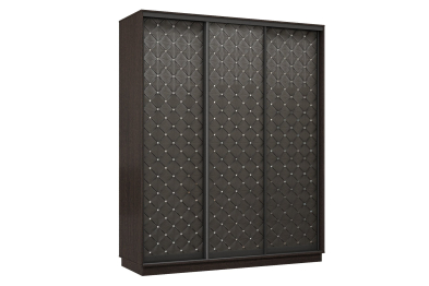 Шкаф-купе Премьер 23 (01РЧ;01РЧ;01РЧ) фасады ромб чёрный/трёхдверный/Профиль чёрный муар