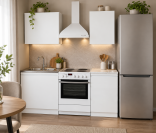 Кухонный гарнитур Леон прямой 100 см, белый