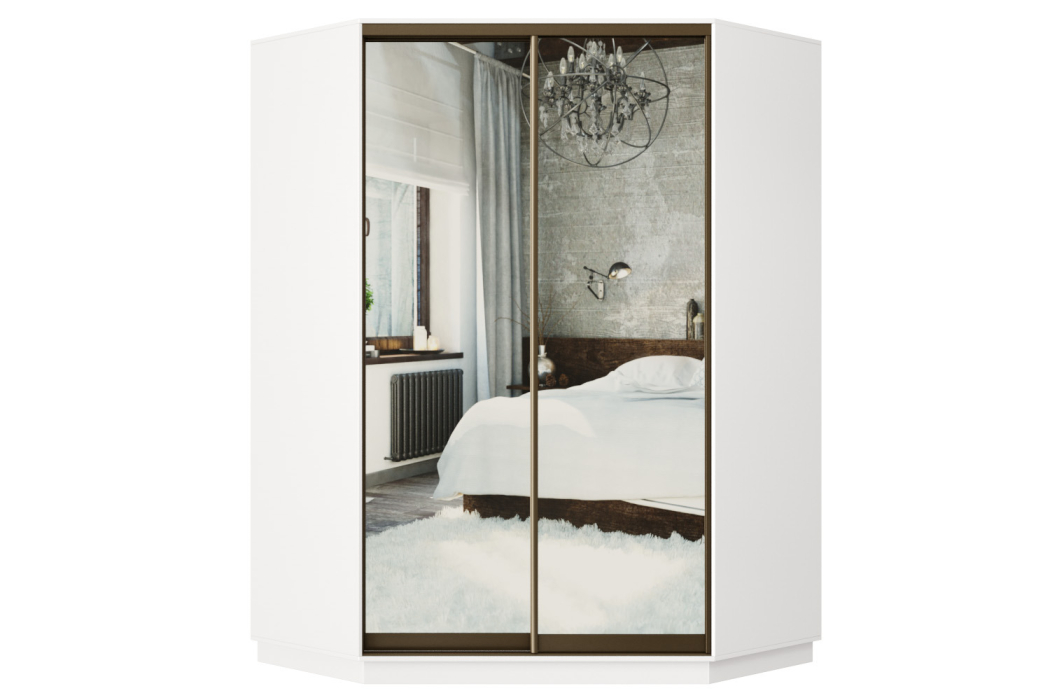 Шкафы-купе, Угловой шкаф-купе Премьер 71 Белый