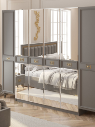 Шкаф в спальню 6-ти дверный (золото)