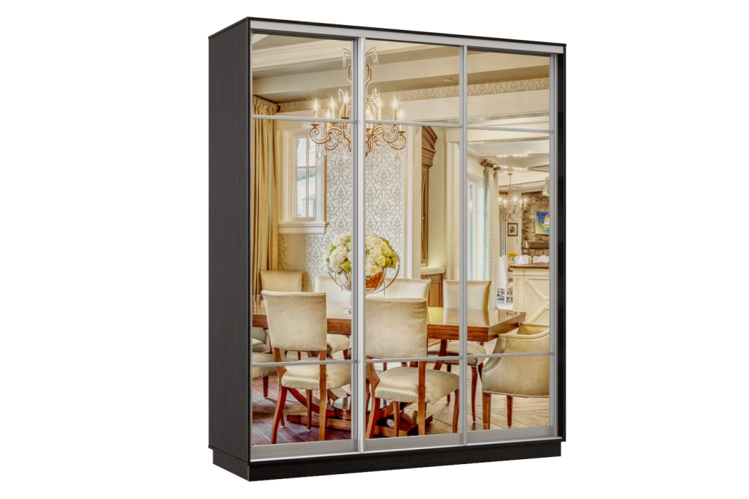 Шкафы-купе 3-х дверные, Шкаф-купе Премьер Лайт 44 (11;11;11) трехдверный