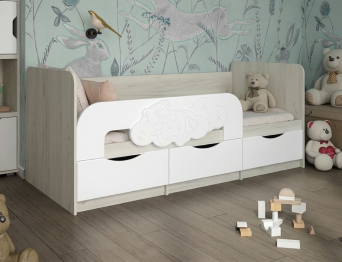 Детская 3D кровать Мишки на облаке (сп/м 800*1860)