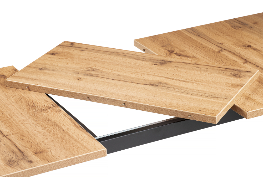 Обеденные столы, Стол деревянный раскладной Лота Лофт 120 25 мм (матовый черный)