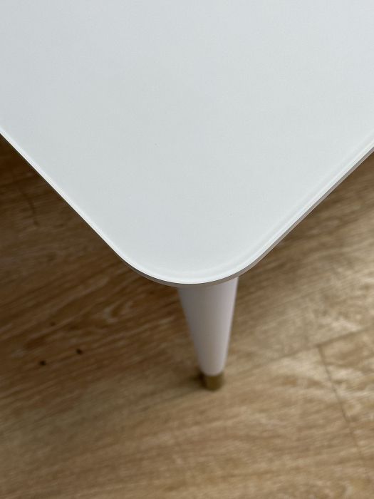 Обеденные столы, Стол Kenner K1100 раздвижной, стекло белое сатин