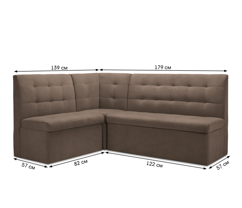 Кухонные уголки, Диван кухонный угловой Омега, микровелюр
