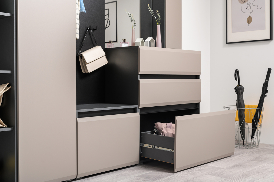 Комоды, Комод Сидней 16.231.03, антрацит, веллюто капучино