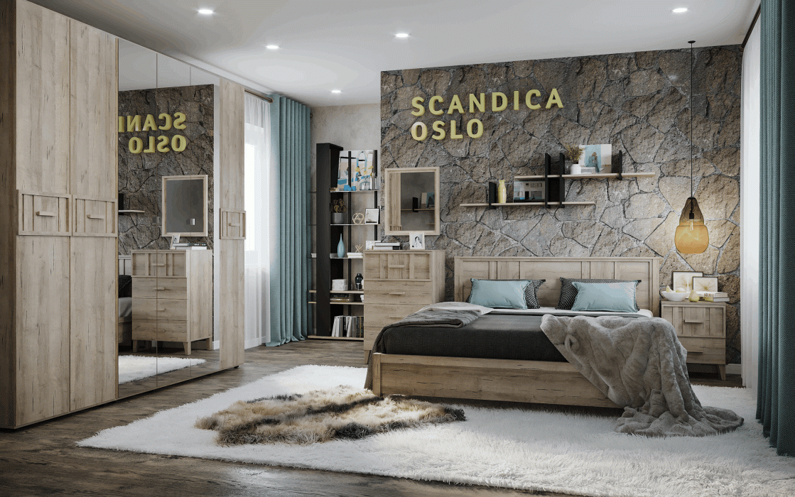 Зеркала в спальню, Спальня Scandica Oslo (модуль 59) Зеркало навесное