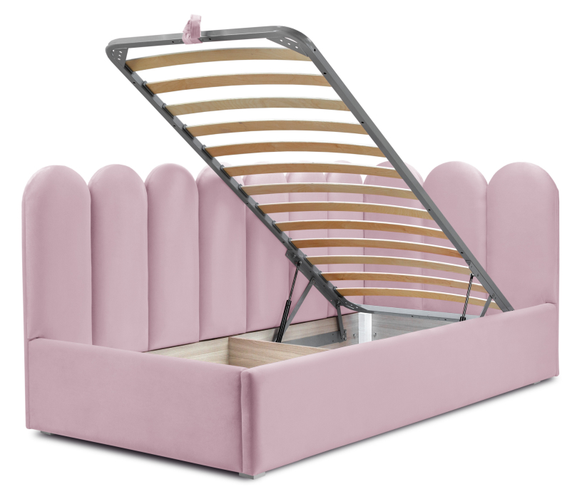 Кровати с мягким изголовьем, Кровать Мия 120 с подъемным механизмом, микровелюр