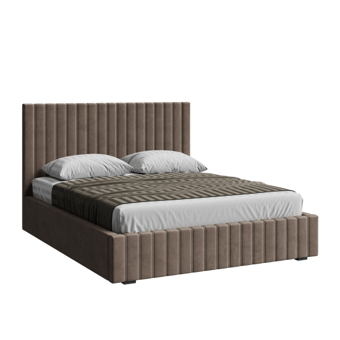 Мягкая кровать, Кровать односпальная Болонья велюр с ПМ 90х200 см